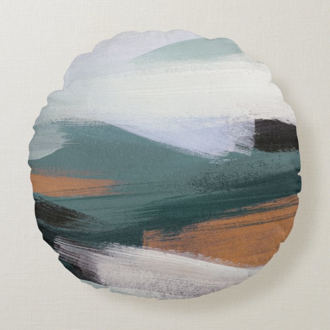 Coussins Ronds Paysage Abstrait polyvalent : Acrylique artistique (Devant)