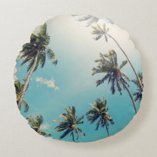 Coussins Ronds Paysage de plage tropicale de Serenity
