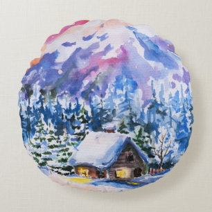 Coussins Ronds Paysage d'hiver