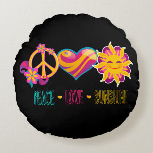 Coussins Ronds Peace Love Sunshine