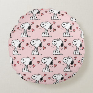 Coussins Ronds Peanuts Snoopy Cœurs