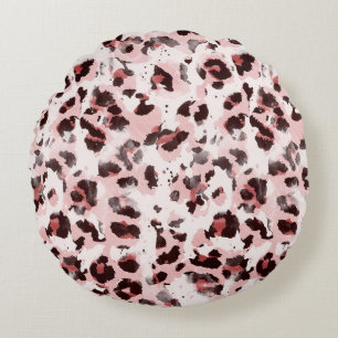 Coussins Ronds Peau Animal Léopard : Élégance Teinture Tie.