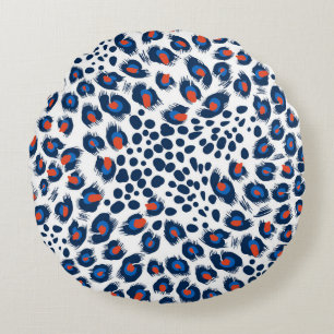 Coussins Ronds Peau léopard : motif vintage sans soudure.