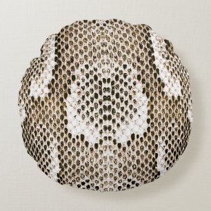 Coussins Ronds peau python, motif de serpent, motif de peau anima