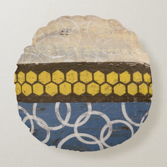 Coussins Ronds Peigne de miel Abstrait I (Devant)