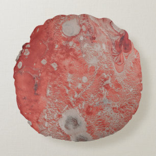 Coussins Ronds Peinture abstraite rouge et blanche