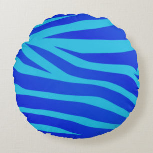 Coussins Ronds Peinture acrylique Abstraite bleue Jeu oreiller