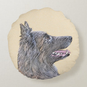 Coussins Ronds Peinture belge Tervuren - Cute Original Chien Art