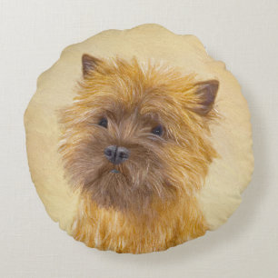 Coussins Ronds Peinture de Cairn Terrier - Cute Original Chien Ar