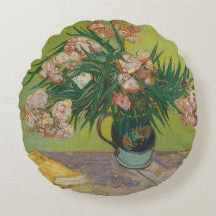 Coussins Ronds Peinture de fleurs d'oléandre de Vincent Van Gogh