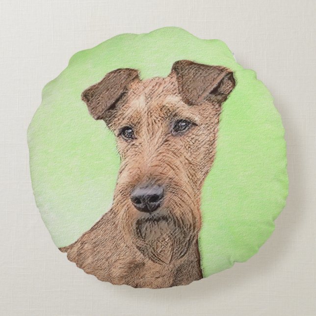 Coussins Ronds Peinture Irlandaise Terrier - Cute Original Chien  (Dos)