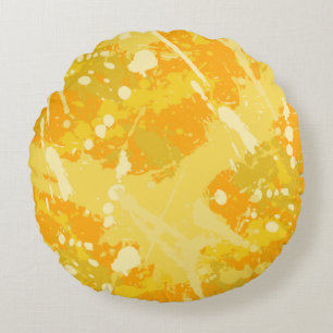 Coussins Ronds Peinture jaune et orange