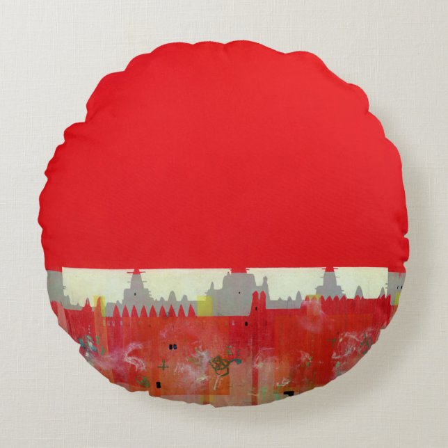 Coussins Ronds Peinture rouge (Devant)