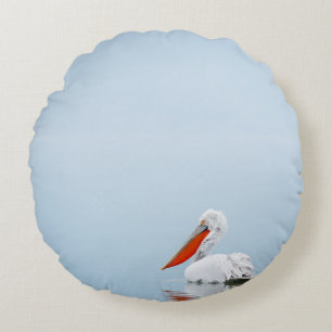 COUSSINS RONDS PELICAN SUR EAU BLEU
