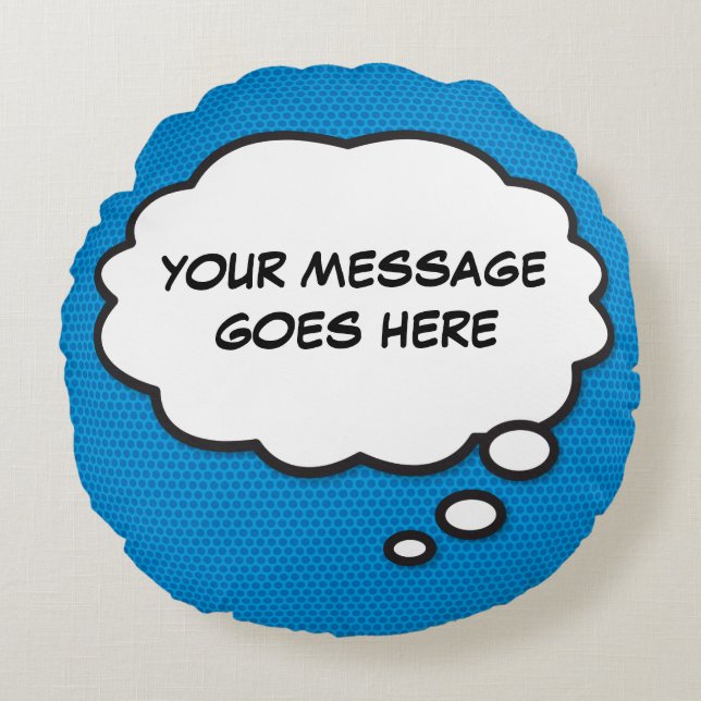 Coussins Ronds Pensée personnalisée Bubble Funny Cool Comic Book (Devant)