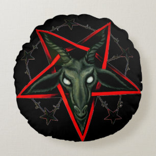Coussins Ronds Pentagone étoilé inverse tombé par Baphomet