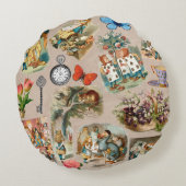 Coussins Ronds Pépinière Alice Colorée Classique Wonderland 1800s (Dos)