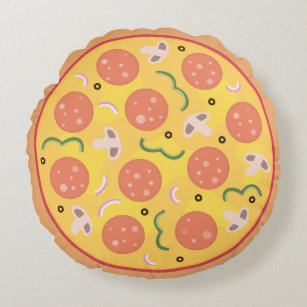 Coussins Ronds Pepperoni coloré Amateurs de pizza