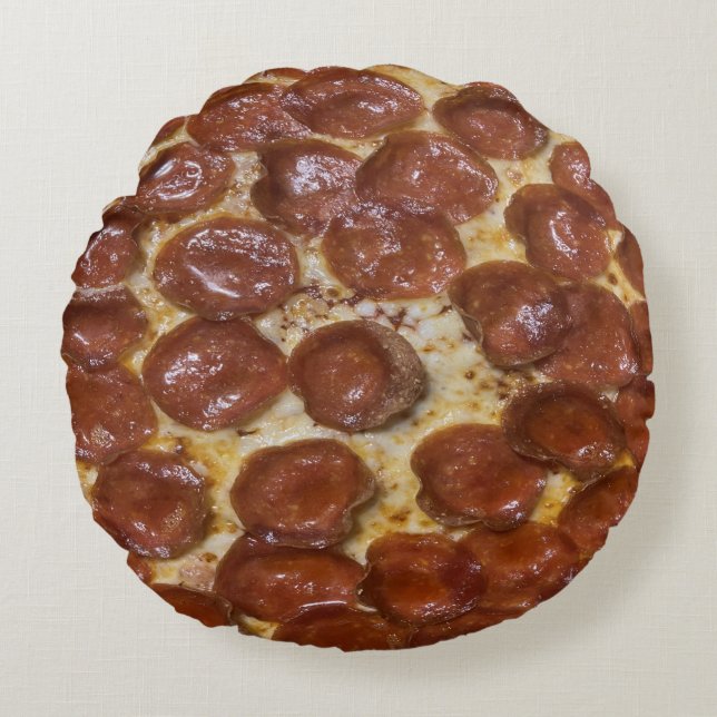 Coussins Ronds Pepperoni Pizza (Devant)