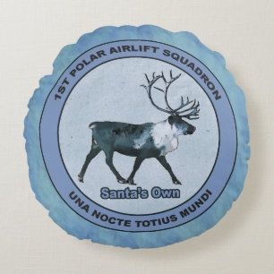 Coussins Ronds Père Noël 1er Polar Airlift Sqdn - Subduit