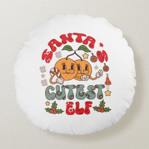 Coussins Ronds Père Noël Cutest Elf Sublimation-80881