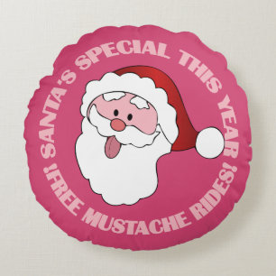 Coussins Ronds Père Noël Mustache Rides personnalisées lancer l'o