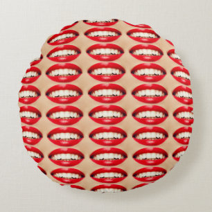 Coussins Ronds Perfect Smile Femme Fatale Pop-art