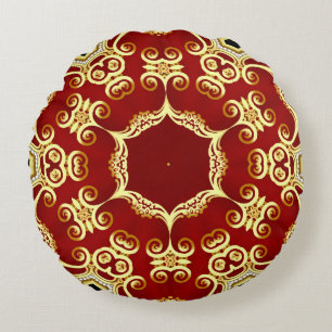 Coussins Ronds Perle d'or : illustration de cadre décoratif.