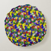 Coussins Ronds Perles de face primaires-COUSSIN BLEU-ROND (Dos)