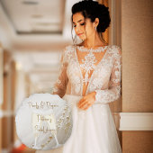 Coussins Ronds Perles & Prosecco Élégante Moderne Robe de Mariée