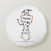 Coussins Ronds Personalised Cute Dog Acrobat Throw Pillow Cushion (Dos)