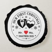 Coussins Ronds Personalized Keepsake Our First Christmas Mr & Ms (Dos)