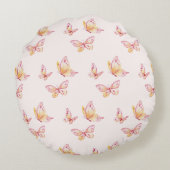 Coussins Ronds Personalized Wildflower & Butterfly Round Pillow (Dos)