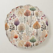 Coussins Ronds Personalized Woodland Cozy Cabin (Dos)