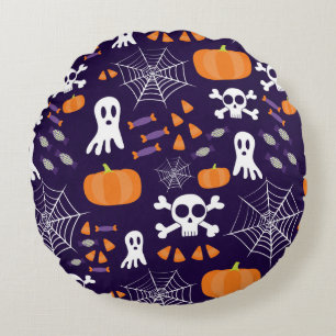 Coussins Ronds Personnages amusants et effrayants d'Halloween
