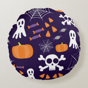 Coussins Ronds Personnages amusants et effrayants d'Halloween