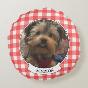 Coussins Ronds Personnalisé 2 Animaux de compagnie Photo Pays Buf