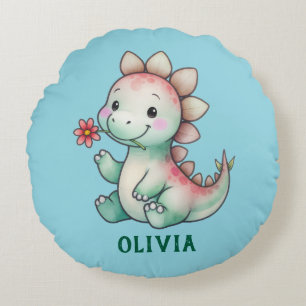 Coussins Ronds Personnalisé Cute Dino