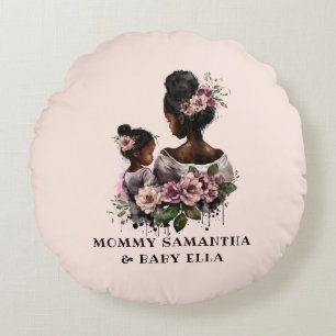 Coussins Ronds Personnalisé Floral Maman and Baby (2)