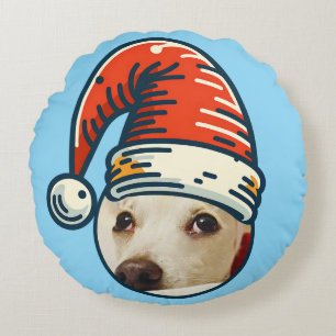 Coussins Ronds Personnalisé Noël Père Noël animal de compagnie pe