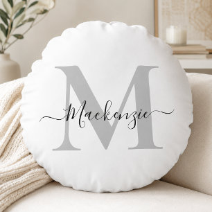 Coussins Ronds Personnaliser le nom initial du monogramme