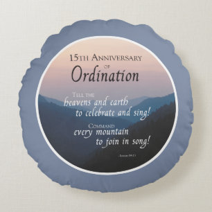 Coussins Ronds Personnaliser les fêtes d'Ordination du 15e annive