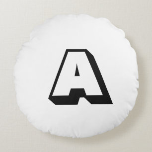 Coussins Ronds Personnaliser, personnaliser alphabet premier mono