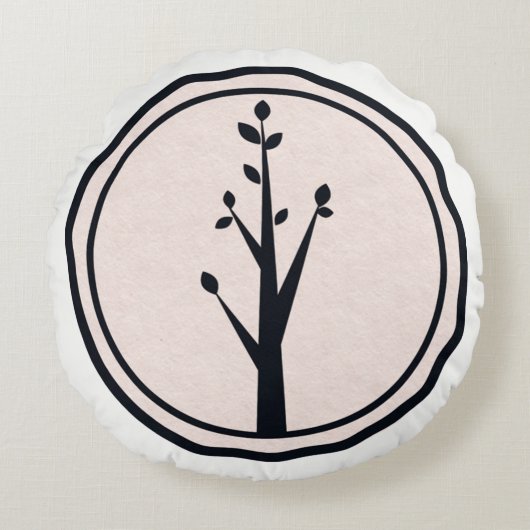 Coussins Ronds Petit Arbre Rustique Nature Décor Personnalisé Min (Devant)
