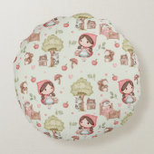 Coussins Ronds Petit Chaperon Rouge Cute Whimsical (Dos)