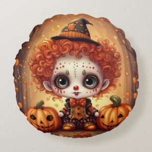 Coussins Ronds Petit clown d'Halloween 1