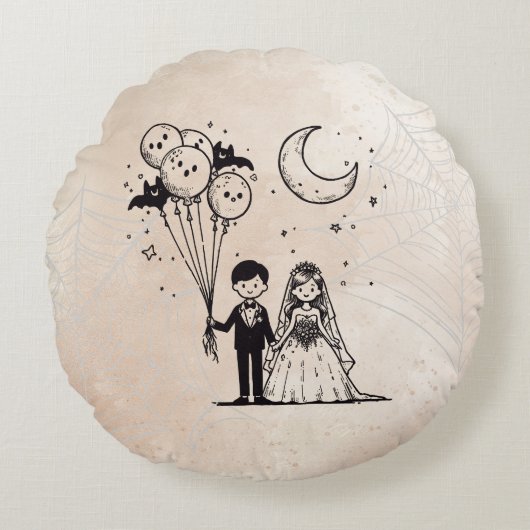 Coussins Ronds Petit Couple Effrayant (Devant)