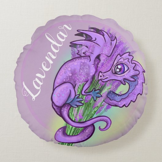 Coussins Ronds Petit jardin Herbe Dragon Lavendar (Devant)