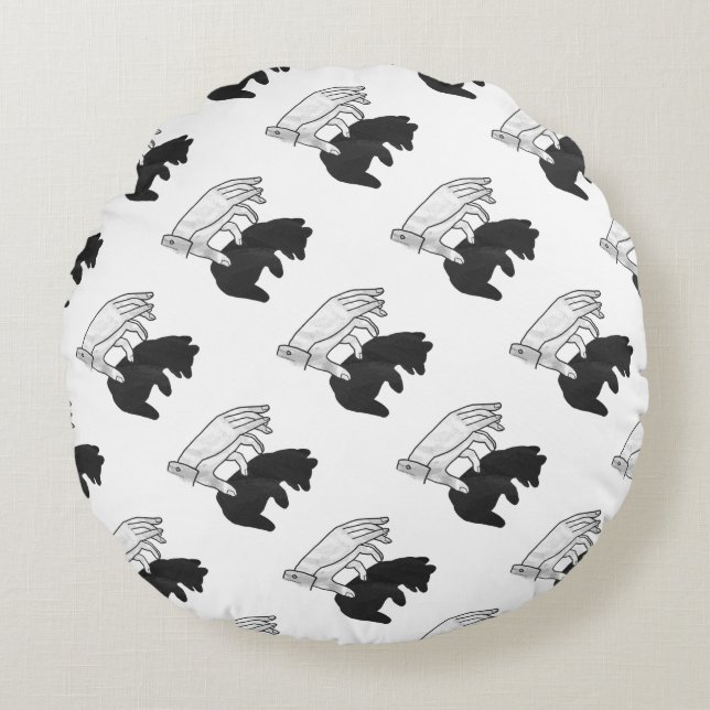 Coussins Ronds Petit ours Ours Silhouette Main (Devant)
