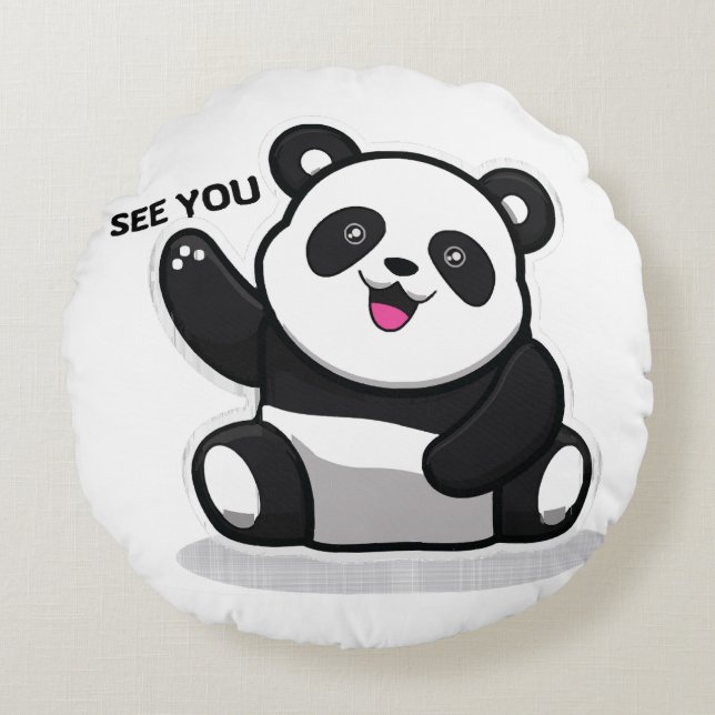 Coussins Ronds petit panda mignon (Devant)